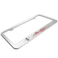 thumbnail image 3 of Ford Mustang Script Red in 3D American-Made Mirror Chrome Metal License Plate Frame, 3 of 8