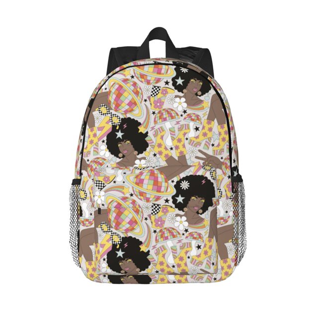 Lukts Groovy Disco Pattern 15 Inch Student Backpack, Waterproof Laptop Backpack with Adjustable Shoulder Straps, Lightweight Travel, Campus Backpack, Unisex