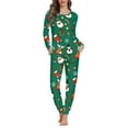 thumbnail image 2 of Renewold 2pcs Christmas Pajamas Matching Family Pj Set Long Sleeve Tops and Pants for Women Size S Comfy Sleepwear Nightwear Gingerbread Man Reindeer Lounge Pjs, 2 of 5