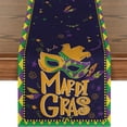 thumbnail image 4 of Mardi Gras Table Runner with Iris Carnival Mask Bead Pattern, Periodic Kitchen Dining Table Decoration for Indoor Party Home Festive Decor(B), 4 of 7