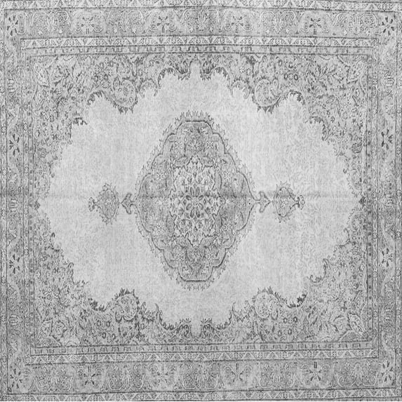 Ahgly Company Indoor Square Persian Gray Traditional Area Rugs, 8' Square