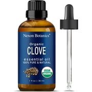 Nexon Botanics Organic Clove Essential Oil, 30 ml, Undiluted, Cruelty-Free, Non-GMO, Soothes Toothaches, Relaxes Muscles, Aromatherapy, Skincare, Packaged in USA Clove 1 Fl Oz (Pack of 1)