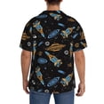 thumbnail image 7 of Goofa Space Rocket Printed Men's Casual Short-sleeved Shirt,Lightweight Breathable Button-down,Summer Casual men's top,Versatile Fashion shirt-Large, 7 of 7