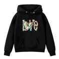 thumbnail image 2 of Cethrio Girls Sweatshirts, Hooded Long Sleeve Pullover Spring and Autumn Tops Black Size 13-14 T, 2 of 3