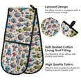 thumbnail image 4 of Dailycode Double Sided Oven Mitt with Loop Heat Resistant Kitchen Long Potholders 7" x 35" Cartoon Alient and Rocket, 4 of 6