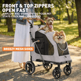 thumbnail image 3 of Magshion Heavy-Duty Dog Stroller for Large Dogs Up to 100 lbs with Ramp, Adjustable Handle & Dual Entry, Gray, 3 of 12