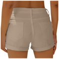 thumbnail image 6 of IDALL Womens Jean Shorts Jean Shorts Shorts for Women Flanging Fashion Manual Shorts Trendy Pants Wear Women's Cowboy Hole Pants Womens Jean Shorts Khaki XL, 6 of 9