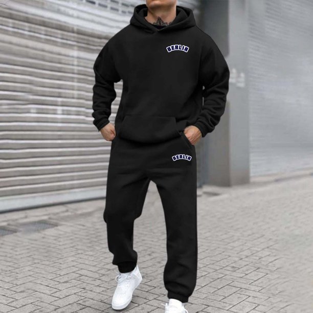 WILLBEST Sudaderas para Hombre, Conjunto De Sudadera con Capucha Deportiva De Manga Larga con Estampado De Letras Informal A La Moda De Otoño e Invierno para Hombre y Mujer XGrande