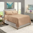 thumbnail image 2 of Nestl Extra Deep Pocket Queen Sheets - 6 Piece Soft Microfiber Bed Sheets Set Fits 18"-24" Mattresses, Taupe, 2 of 8