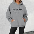 thumbnail image 2 of WEAIXIMIUNG Sweat à Capuche Zippé pour Femmes Sans Capuche Grande Taille 2024 Nouveau Pull à Col Rond Imprimé Lettre pour Femmes Manches Longues de Rue, 2 of 4