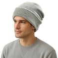 thumbnail image 4 of TOPTIE Waffle Knit Beanie for Men & Women Soft Stretchy Winter Warm Hat, Ribbed Waffle Knit with Cuff for Cold Weather-Coffee, 4 of 8