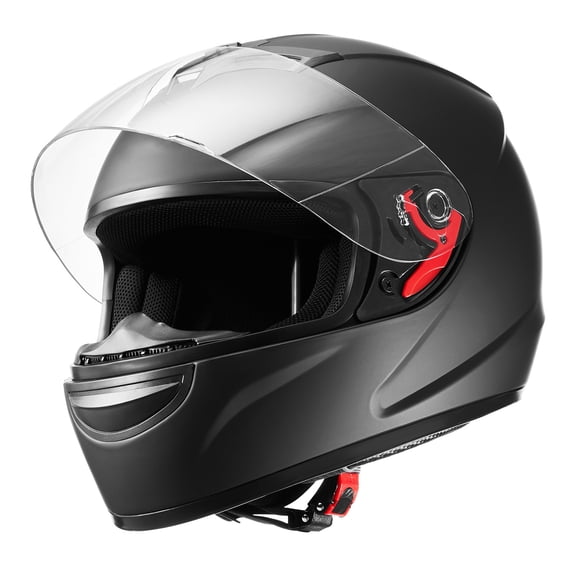 Ambifirner Full FaceMotorcycle Helmet: Adult Motocross Dirt Bike Helmet with Tinted and Clear Dual Visor, Motorbike Racing Street with Detachable Liner for Men & Women, (Matte Black, M)