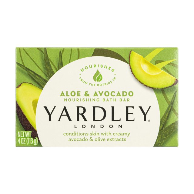 Jabón en barra Yardley London, nutritivo, aloe y aguacate, 120 g
