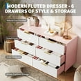 thumbnail image 5 of CazToi Modern Fluted 6-Drawer Dresser 47" Wide TV Stand & Storage Cabinet with Metal Handles, 5 of 8