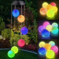 thumbnail image 1 of Carillón de viento solar, carillón de viento LED que cambia de color para interior y exterior, resistente al agua, carillón de viento con bola de cristal para jardín, fiesta, patio, porche, terraza, j, 1 of 5