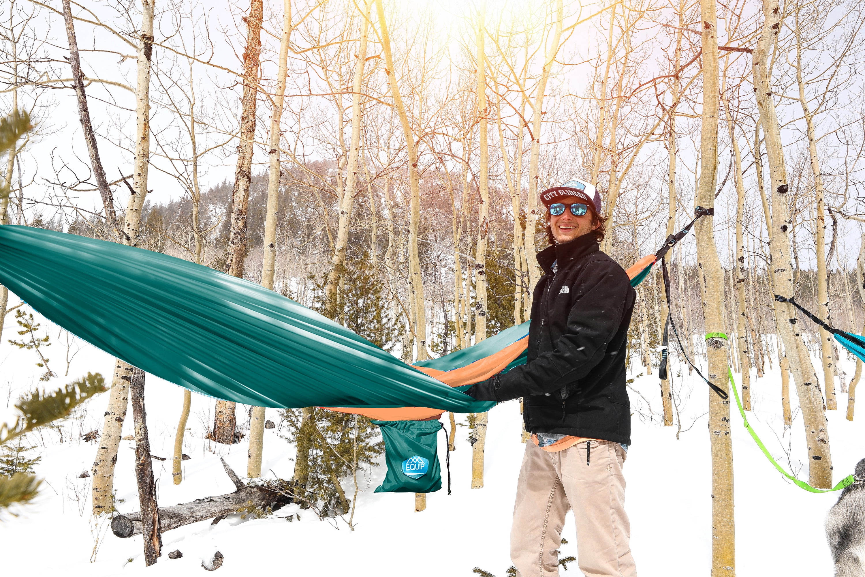 Equip 1P Travel Hammock 1-Person Camping Hammocks, Emerald Cantaloupe