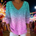 thumbnail image 2 of oqasdz Womens Sweatshirt Long Sleeve V Neck with Shoulder Drop Neckline Featuring Digital Print Design Comfort Cozy Casual Outdoor, 2 of 5