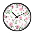 thumbnail image 2 of Voice Activated Clock with Glow Light 12 Inch Large Silent Wall Clock Battery Operated for Home Decor Pink Flower Pattern, 2 of 8
