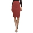 thumbnail image 2 of FashionOutfit Women's Fitted Solid Bubble Crepe High Waist Midi Pencil Skirt, 2 of 4