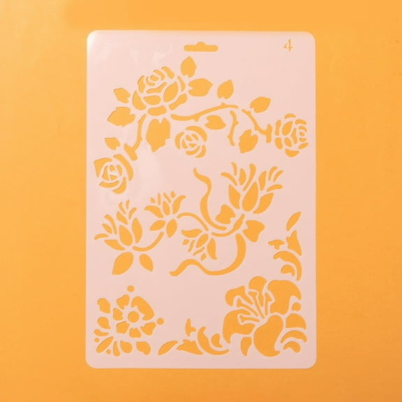 2pc Plastic Reusable Drawing Painting Stencils Templates for DIY Scrapbook Wall Fabric Floor Furniture White 262x174x0.4mm DIY