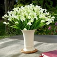 thumbnail image 5 of Coolmade 10pcs White Flowers Artificial Calla Lily Silk Flowers 14" for Home Kitchen & Wedding, 5 of 8