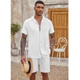 thumbnail image 3 of COOFANDY Men's Short Sleeve Shirt Casual Summer Shirts Stretch Guayabera Vacation Shirts, 3 of 8