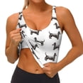 thumbnail image 3 of Picia Dachshund Dog Puppy Sports Bra for Women,Padded Strappy Sports Bras Medium Support Yoga Bra with Removable Cups,Running Yoga Bra-Small, 3 of 9