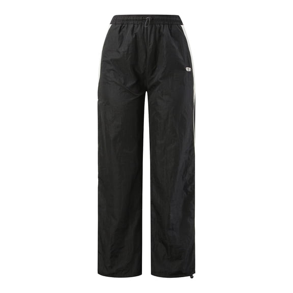 XIAONU Solid Track Pants for Womens Drawstring Waist Wide Leg Side Stripe Pants