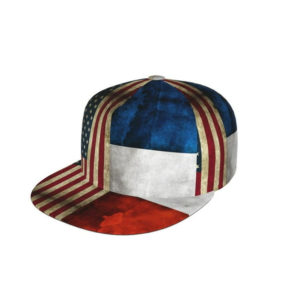 Men Women United-States Russian Flag Flat Bill Hip Hop Visor Snapback Hat Adjustable Baseball Cap