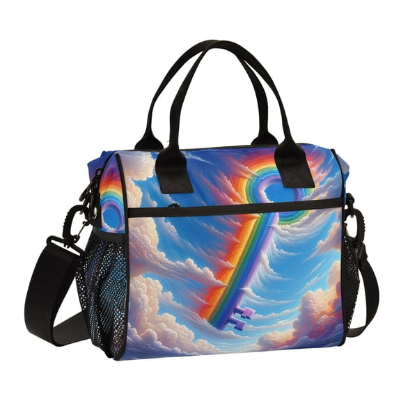 Ckdifva Rainbow Key Cooler Bag Cooler Cooling Tote Lunch Bag Lunch Box Front Pocket with Shoulder Strap