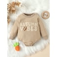 thumbnail image 3 of Bagilaanoe Newborn Baby Boy Girl Oversized Romper Sweatshirt Long Sleeve Bodysuits Letter Embroidery Pullover 3M 6M 12M 18M Infant Casual Tee Tops, 3 of 8
