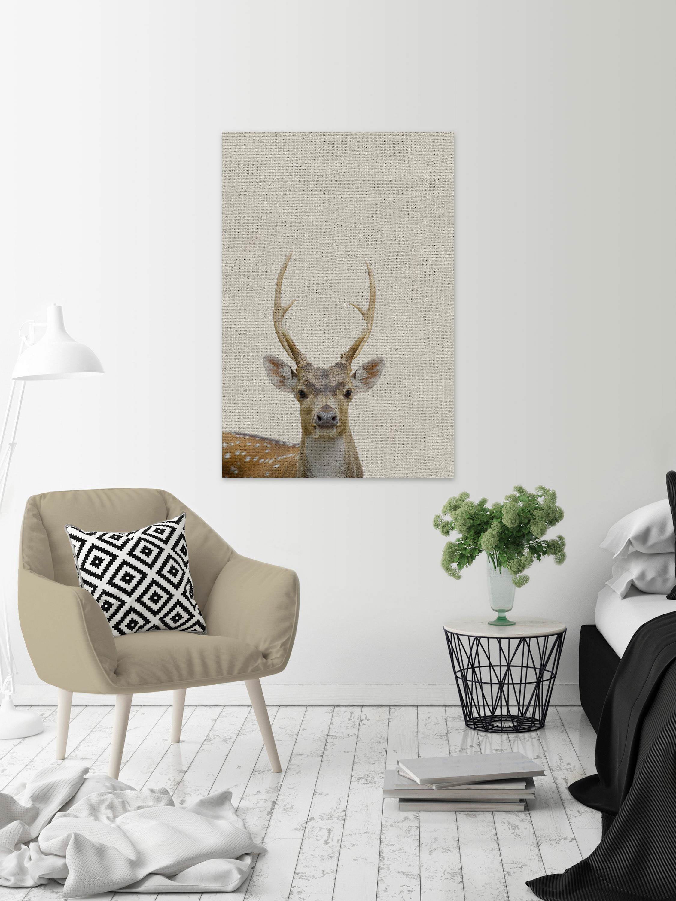 Little Antler Painting Print on Wrapped Canvas