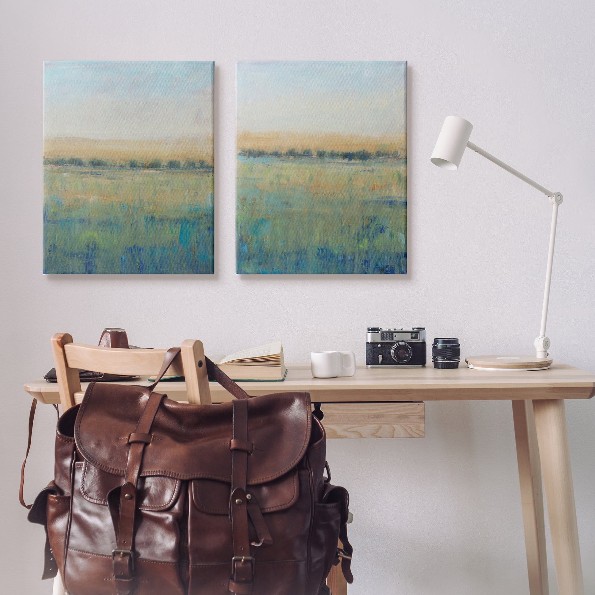 Stupell Industries Sunset Open Meadow Soft Green Floral Field Canvas Wall Art, 24 x 30