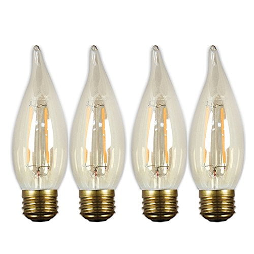 Ge Lighting 37621 Led Vintage Chandelier Light Bulb With Medium Base 3 Watt Soft White 4 Pack Amber Glass Count Com Ge Lighting 37621 Led Vintage, Chandelier Light Bulbs Medium Base