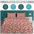 thumbnail image 5 of 3 Pcs Soft Bedding Set, Includes 1 Duvet Cover with Zipper And 2 Pillow Shams,Pink Pattern with Cute Pugs King(102"×90"), 5 of 8