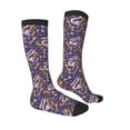 thumbnail image 3 of Picia Women Crew Soft Moisture-wicking Socks Snake And Floral Pattern Design Cotton Socks, One Size fit All, 3 of 9