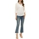 thumbnail image 2 of INSPIRAR CHIC Blusas de Chiffon con Mangas Acampanadas de 3/4 y Cuello con Lazo para Mujeres, Color Blanco, Talla S, 2 of 5