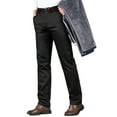 thumbnail image 4 of Men Classic Fit Fleece Lined Plain Front Dress Pant Casual Stretch Pants Thermal Big and Tall Pants, 4 of 6