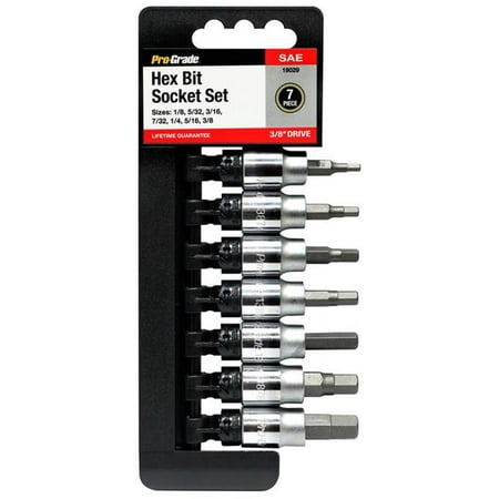 

Pro-Grade 19029 0.37 in. Drive SAE Hex Bit Socket Set - 7 Piece