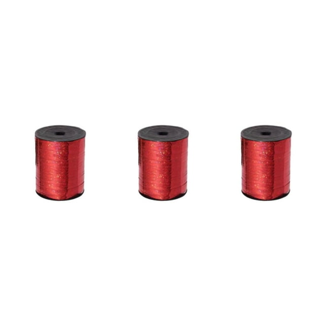 mmirethe Plastic Ribbon Sparkling And multifunctional For Wedding And Party Decorations Sparkling Ribbon Balloon red 3Set