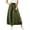 Army Green, variant on Summer Casual Skirts for Women Maxi A-Line Mid Rise Skirt with Exterior Pockets Adjustable Elastic Waist Solid Loose Fit Summer Maxi Skirt