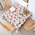 thumbnail image 2 of Football and Ribbon Shapes Pattern Square Tablecloth,Waterproof Square Table Cover,Wipeable Spillproof Washable Table Cover for Home Kitchen Party Decor 42"X42"(107x107cm), 2 of 6