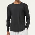 thumbnail image 4 of asjyhkr Mens T Shirts Basic Athletic Long Sleeve Crewneck Pullover Quick-Dry Lightweight Athleisure Gym Shirts(X-Large,Black), 4 of 8