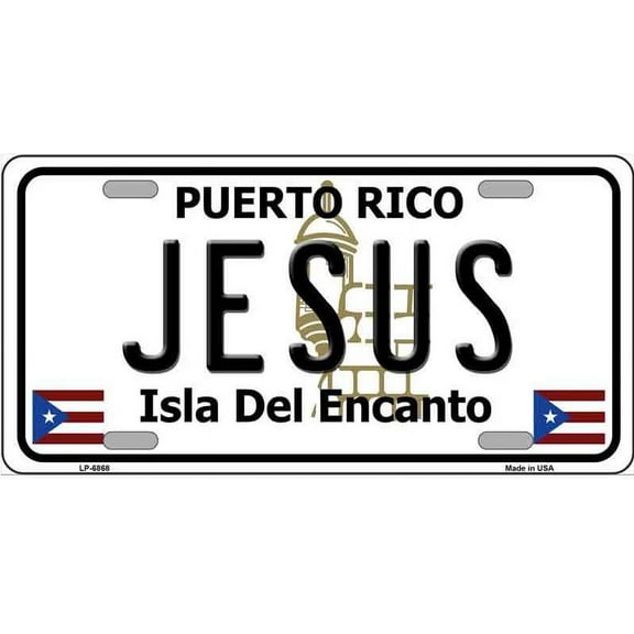 Jesus Puerto Rico Metal Novelty License Plate Tag LP-6868