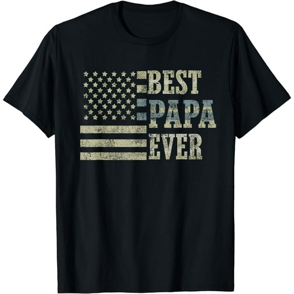 Best Papa Ever American Flag USA Flag T-Shirt