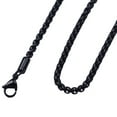 thumbnail image 2 of 2mm-5mm 16"-40" Silver or Black Stainless Steel Square Rolo Chain Necklace, 2 of 2