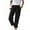 Black, variant on Patlollav Womens Casual Solid Color Pockets Elastic Waist Comfortable Straight Pants