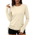 thumbnail image 6 of Hilenly Rash Guard for Women Long Sleeve UPF 50+ Swim Shirts Side Drawstring SPF UV Shirts with Thumb Hole Sun Protection Clothing, 6 of 9