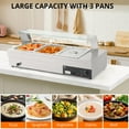 thumbnail image 7 of Ataucjin 3 Pan Commercial Food Warmer, 3x12QT Stainelss Steel Steam Table, Buffet Server and Warmer with Tempered Glass Shield/Tap/Lids/Ladles, Countertop Food Warmer, 7 of 7