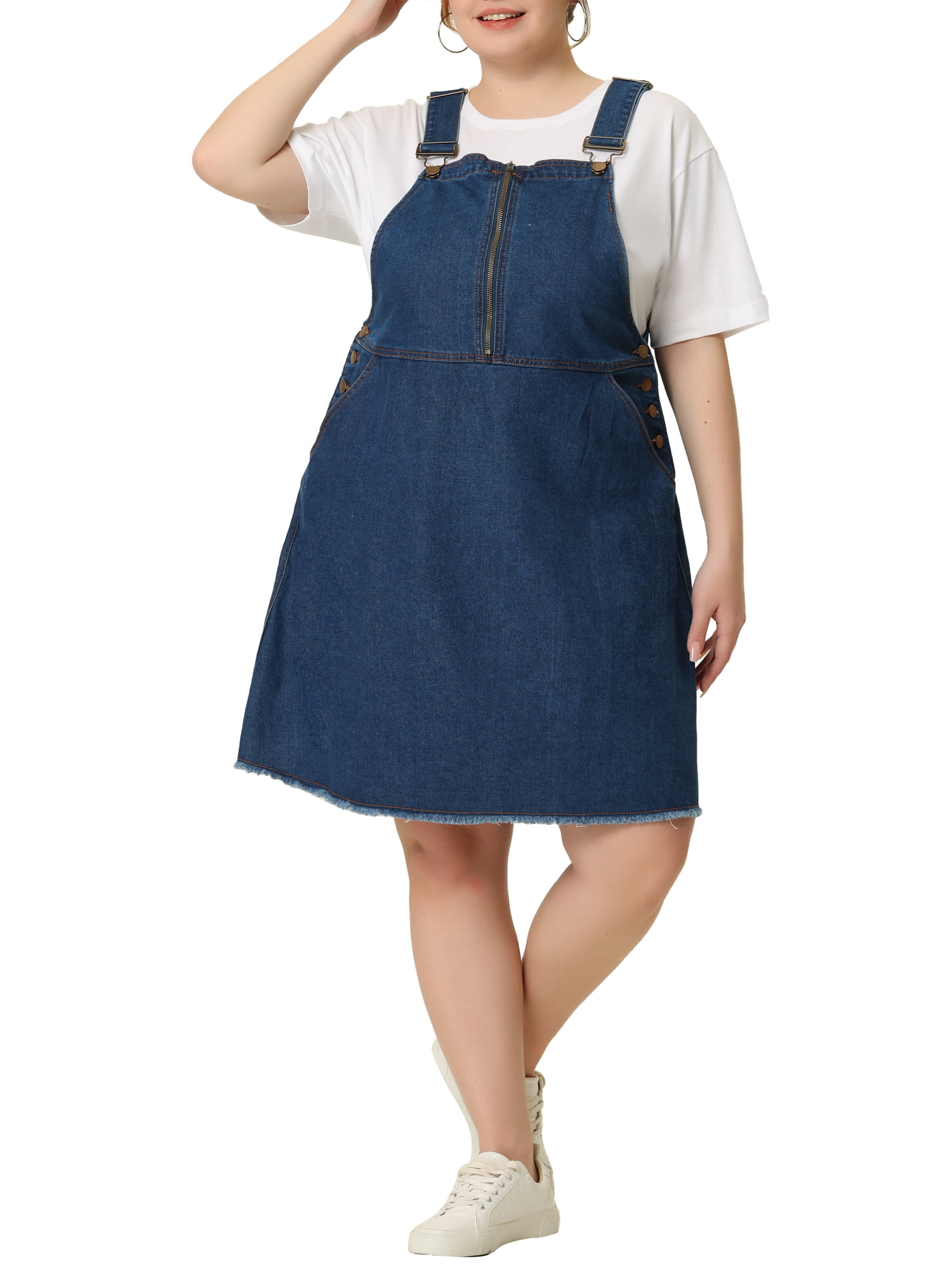 Top more than 118 plus size denim overall skirt best